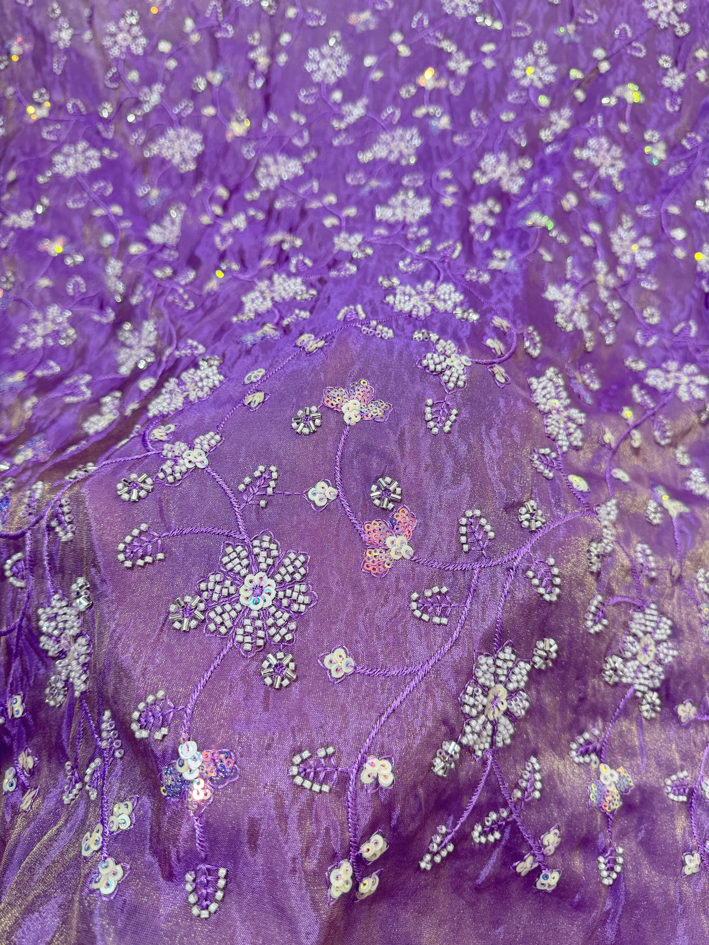 Viscouse tissu premium Luxury handwork cutdana work Sequins Fabric 45Inch width