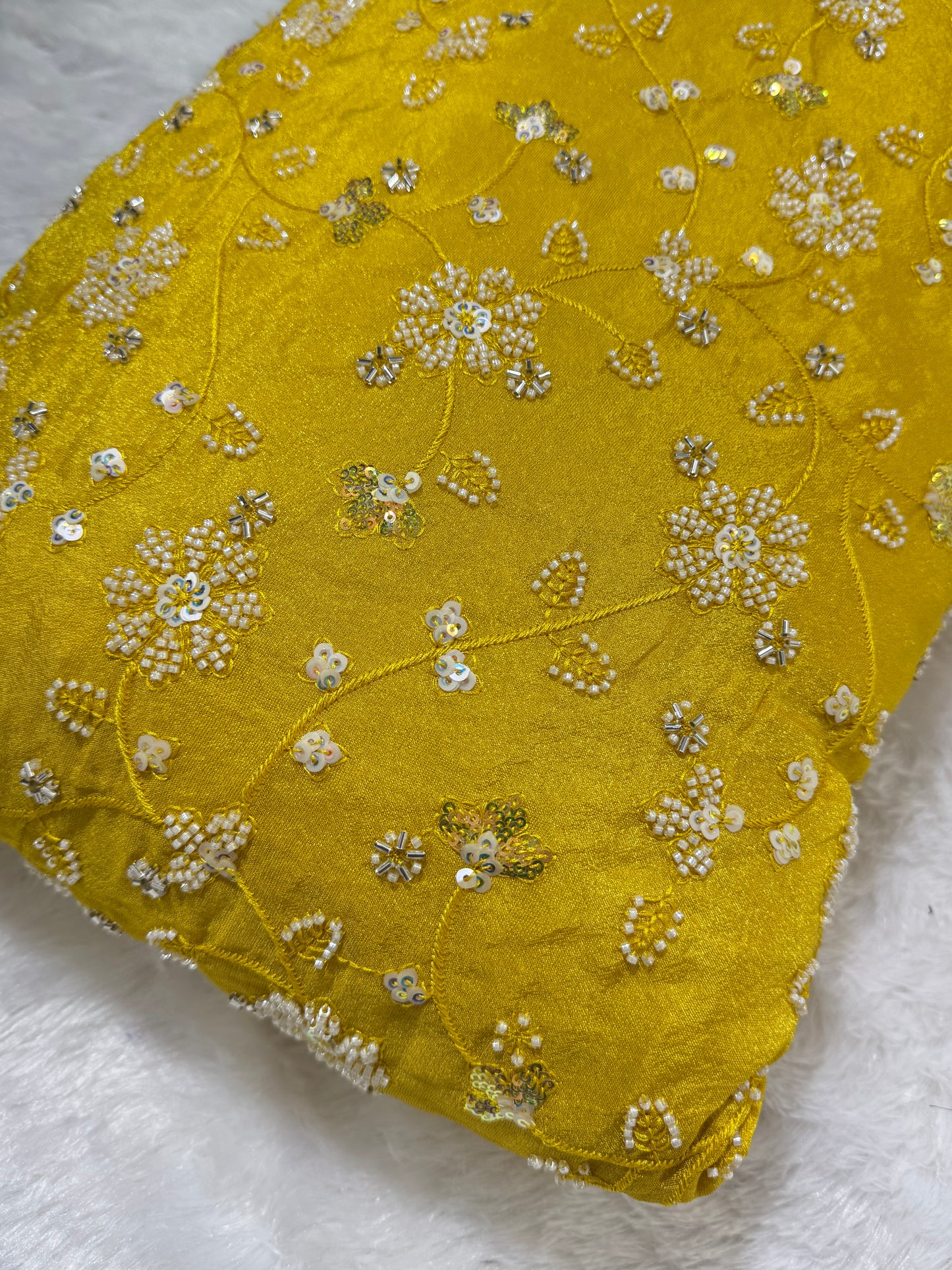 Viscouse tissu premium Luxury handwork cutdana work Sequins Fabric 45Inch width