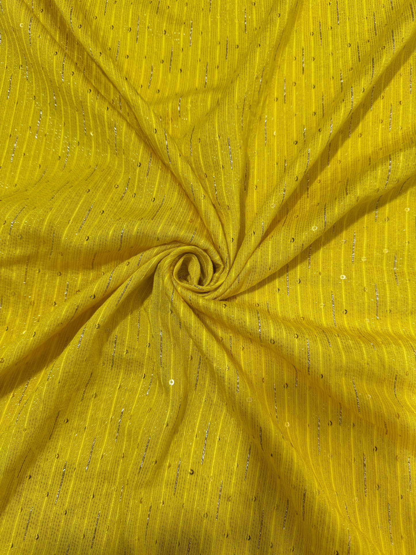 Elegant Champagne Gold banarasi Fabric with Vertical Sequin Stripes – Premium Party & Bridal Wear 44inchwidth