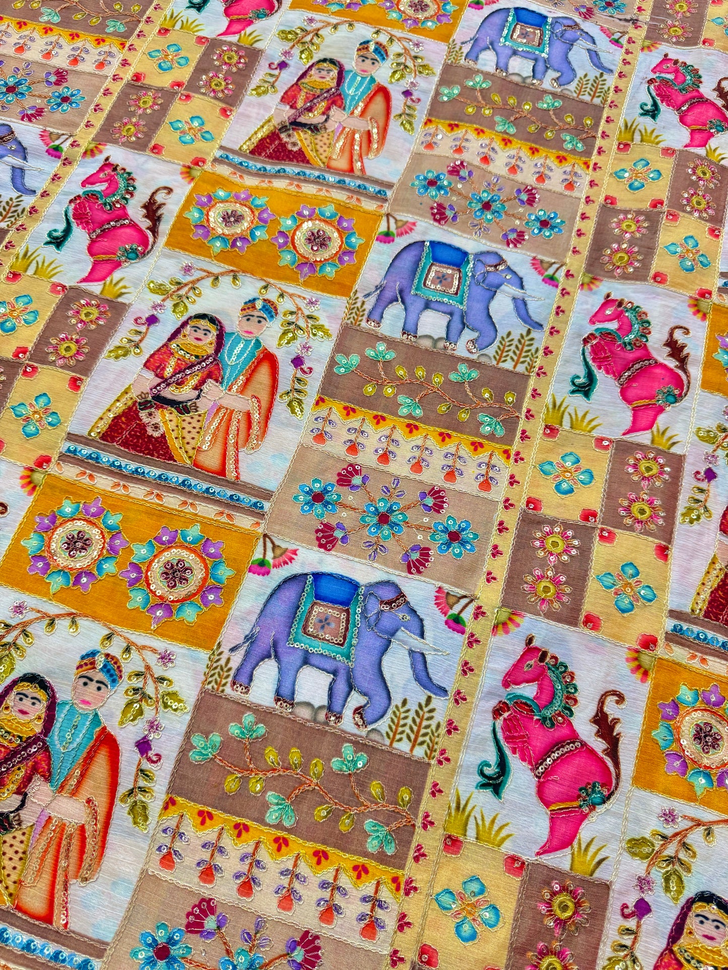 👸🤴Execlusive 😍design in raja Rani position printed ♥️chenon fabric 44width