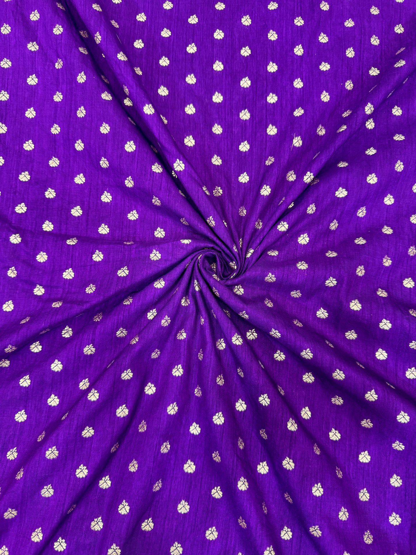 Golden Buti Work on PURPLE Fabric – Festive Wear Material