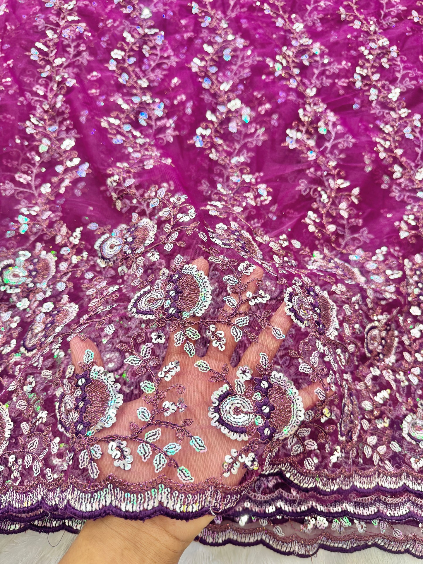 👗🥻Premium fancy 💫net coding work with sequins cut work border🥹for perfect dreamy outfits! 💕