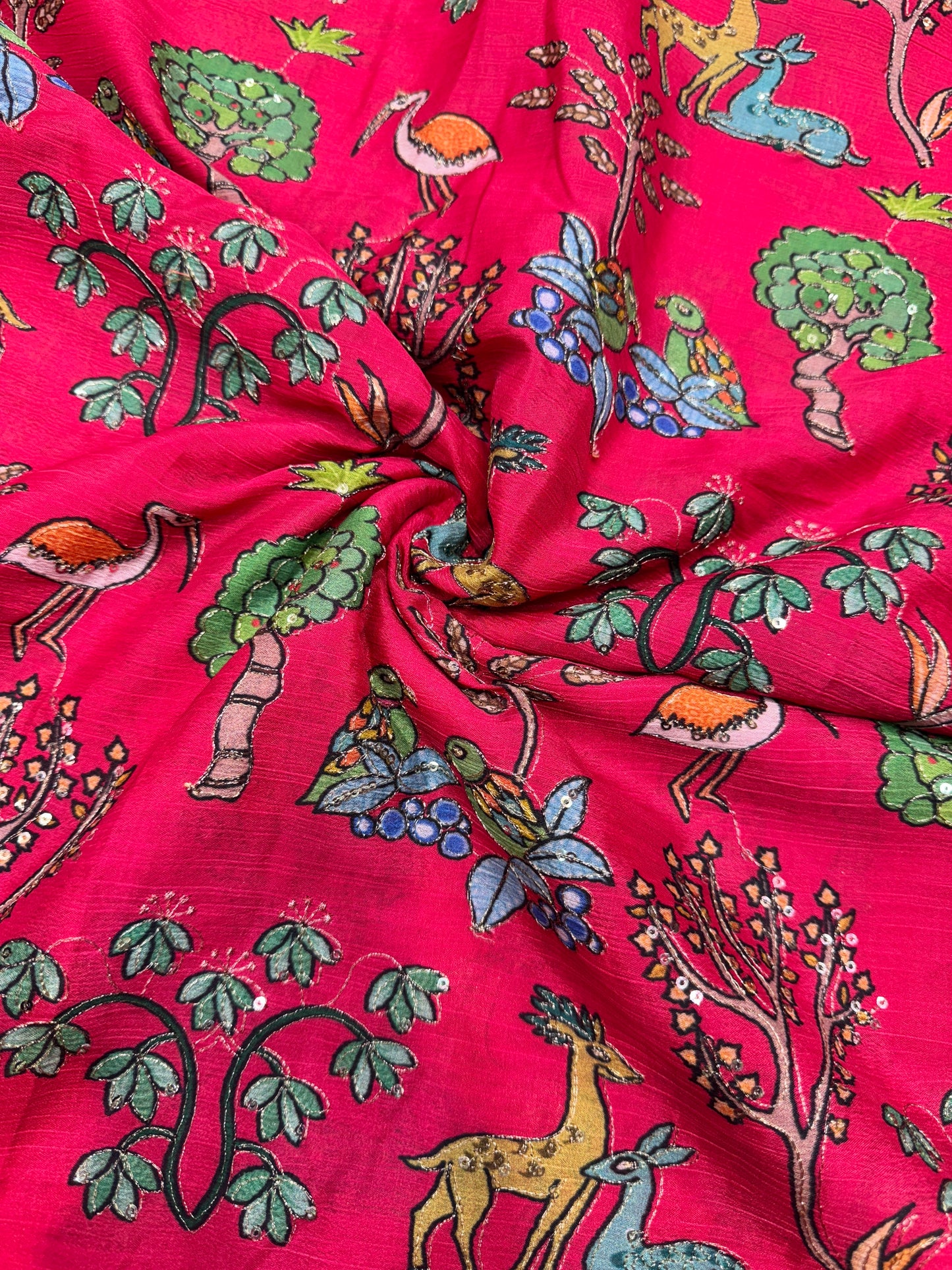 Pure All Over Pen Kalamkari Position Work 45 Inch Width