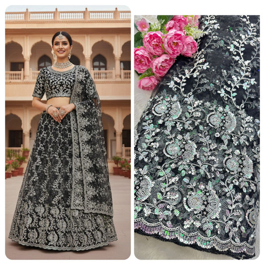 👗🥻Premium fancy 💫net coding work with sequins cut work border🥹for perfect dreamy outfits! 💕