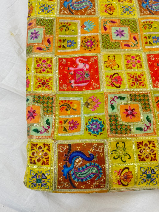 Chenon Fabrics Embroidery Elegan Position Multi Work 44 Inch Width