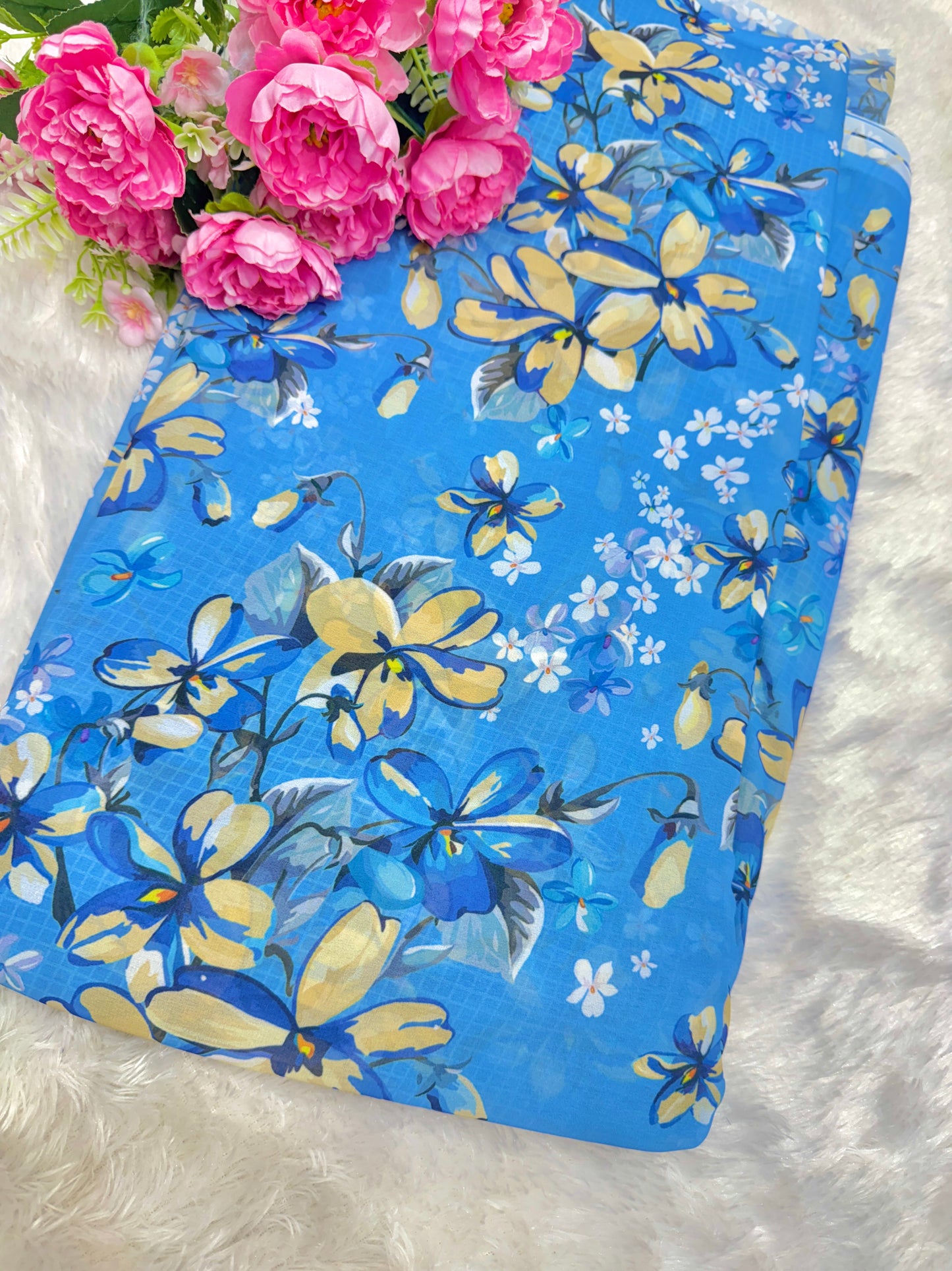 100% Soft 👗printed georgette,🥻Lightweight  44-45inch width Sare , Anarkali , dresses