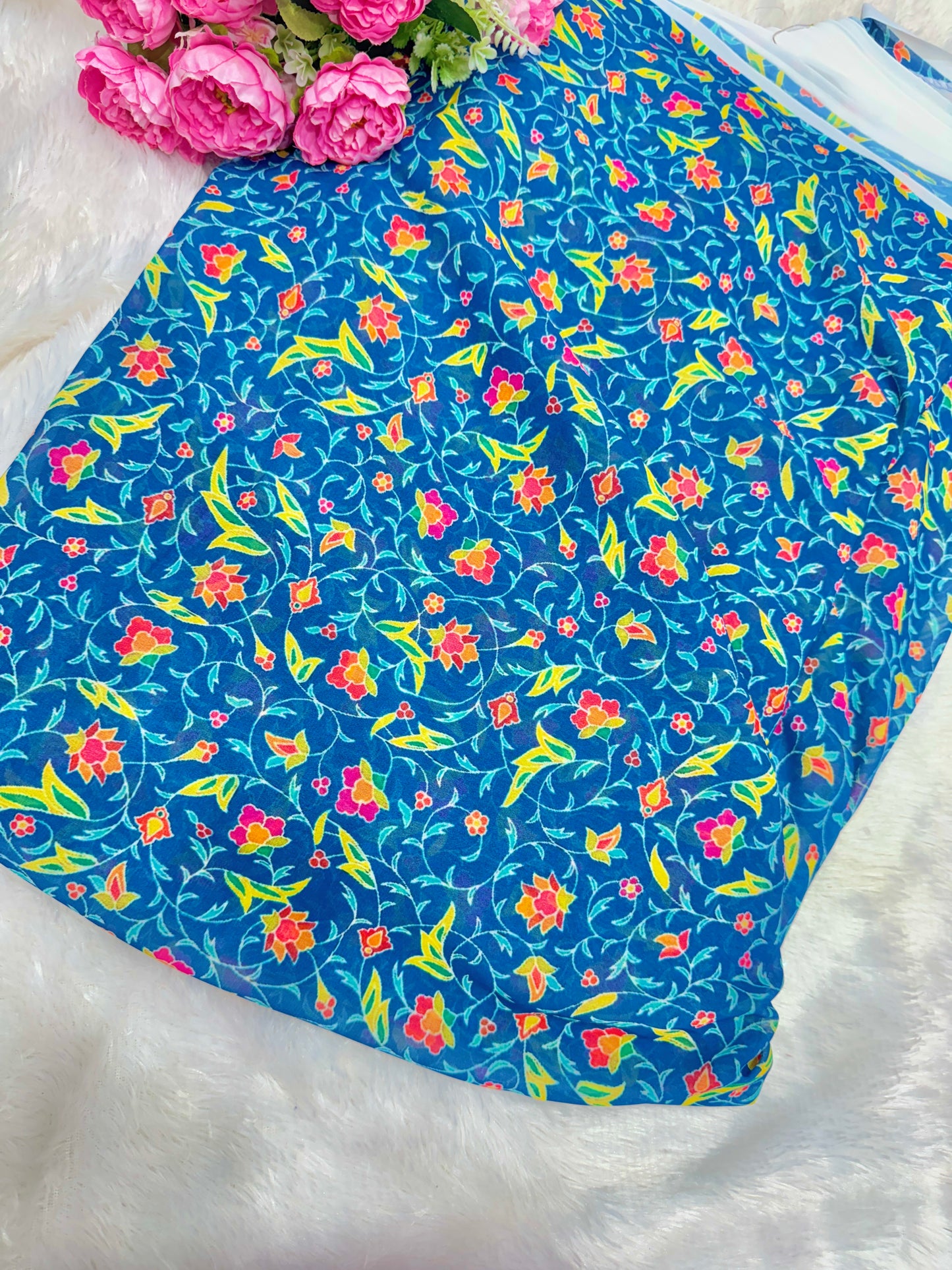 100% Soft 👗printed georgette,🥻Lightweight  44-45inch width Sare , Anarkali , dresses