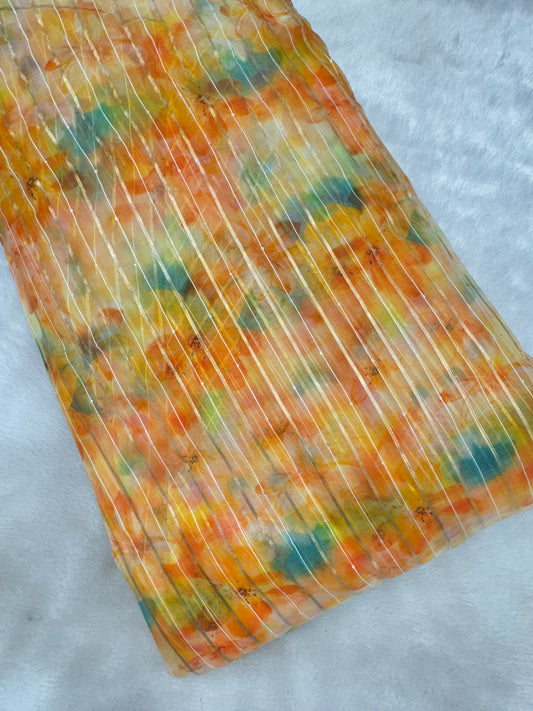 🥰Printed organza fabric 👗features a delicate floral print in a beautiful 🥹 44inch width