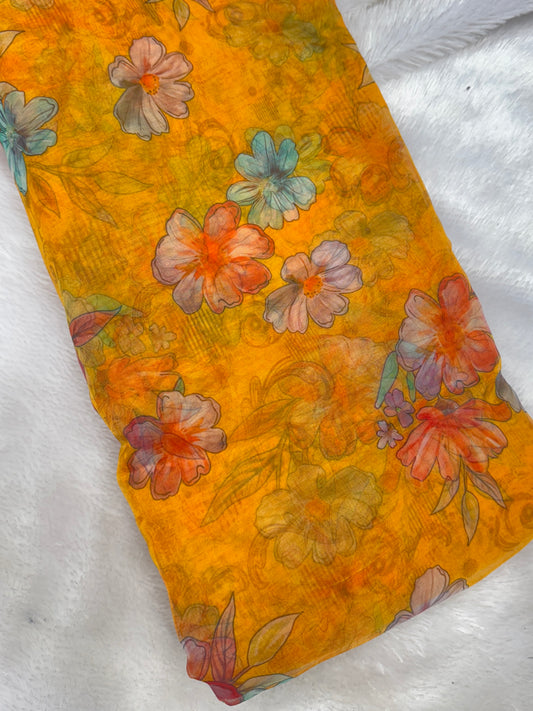 🥰Printed organza fabric 👗features a delicate floral print in a beautiful 🥹 44inch width
