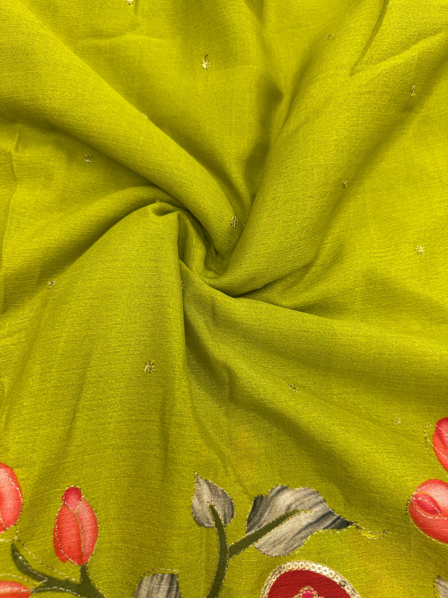 kalamkari border chenon fabrics Blend  with Elephant & Lotus Motifs Width: ~44–45 inches