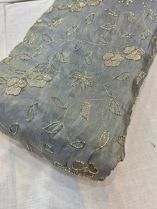 tissue fabrice flower desing golden beats work all over work 44-45 inch width