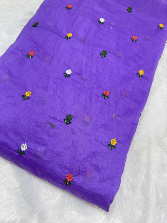 mall cotton flower 🌼 💕Embroidered mal  cotton Floral Fabric 44width