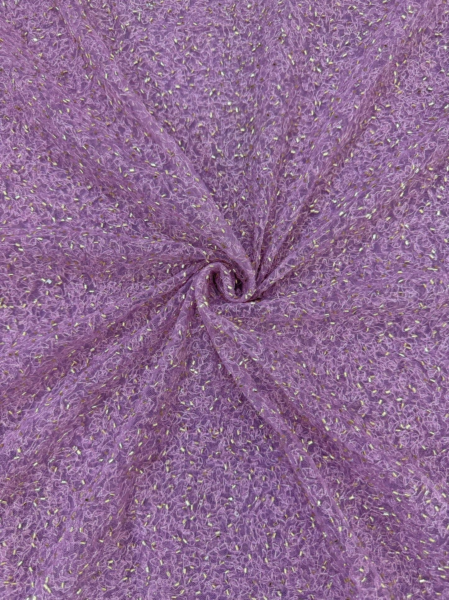 Luxury  Net Fabric with Metallic Sequin Work – Premium Designer Fabric 44INCH WIDTH LAVENDER