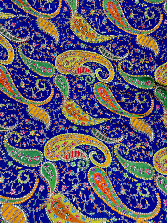 pure viscouse  natural crape luxury embroidery 44inch width