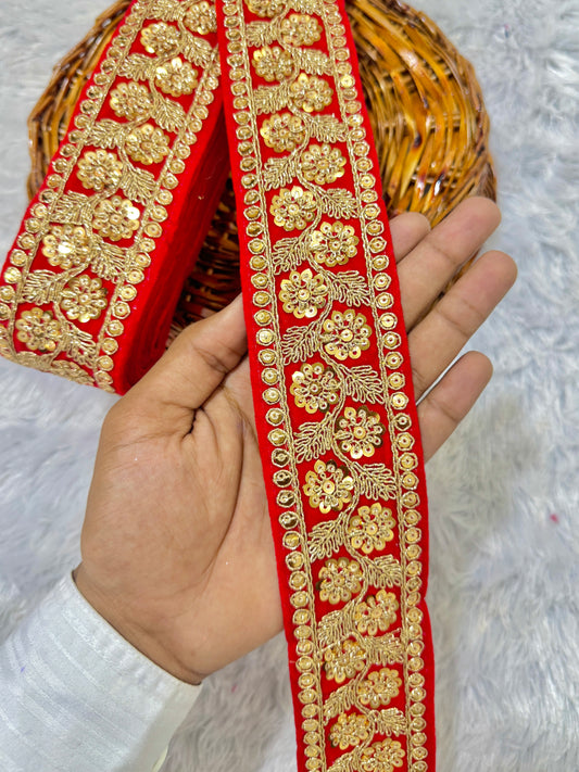 Luxury  🌸 flower Desing velvet fabrics with sequins work for lehanga dress blouse and etc pack of 9 meter