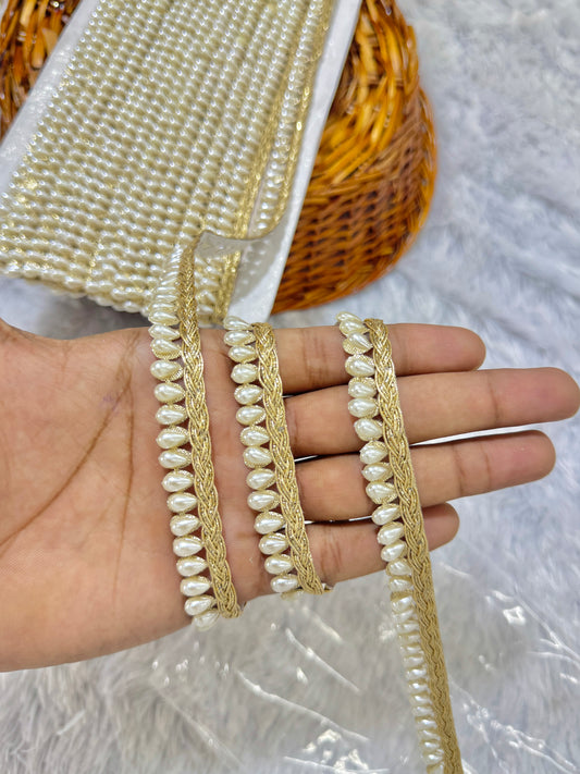 PULSE Lace Border  – 9 Meters, 1-Inch Embellished Trim for Sarees & Lehengas