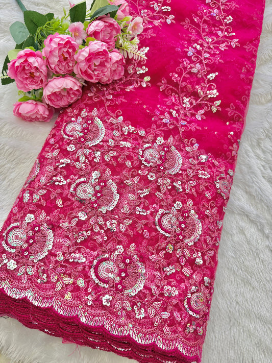 👗🥻Premium fancy 💫net coding work with sequins cut work border🥹for perfect dreamy outfits! 💕