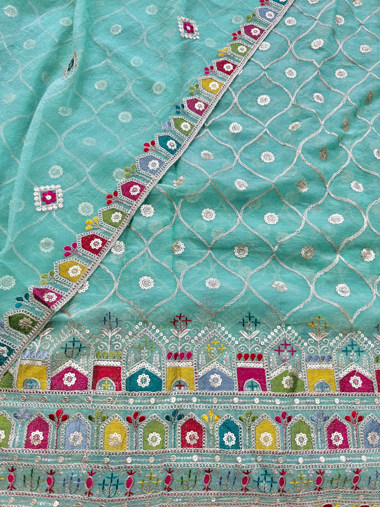 Beautiful Fendy fabrics with multi embroidery work 🎨44inch width