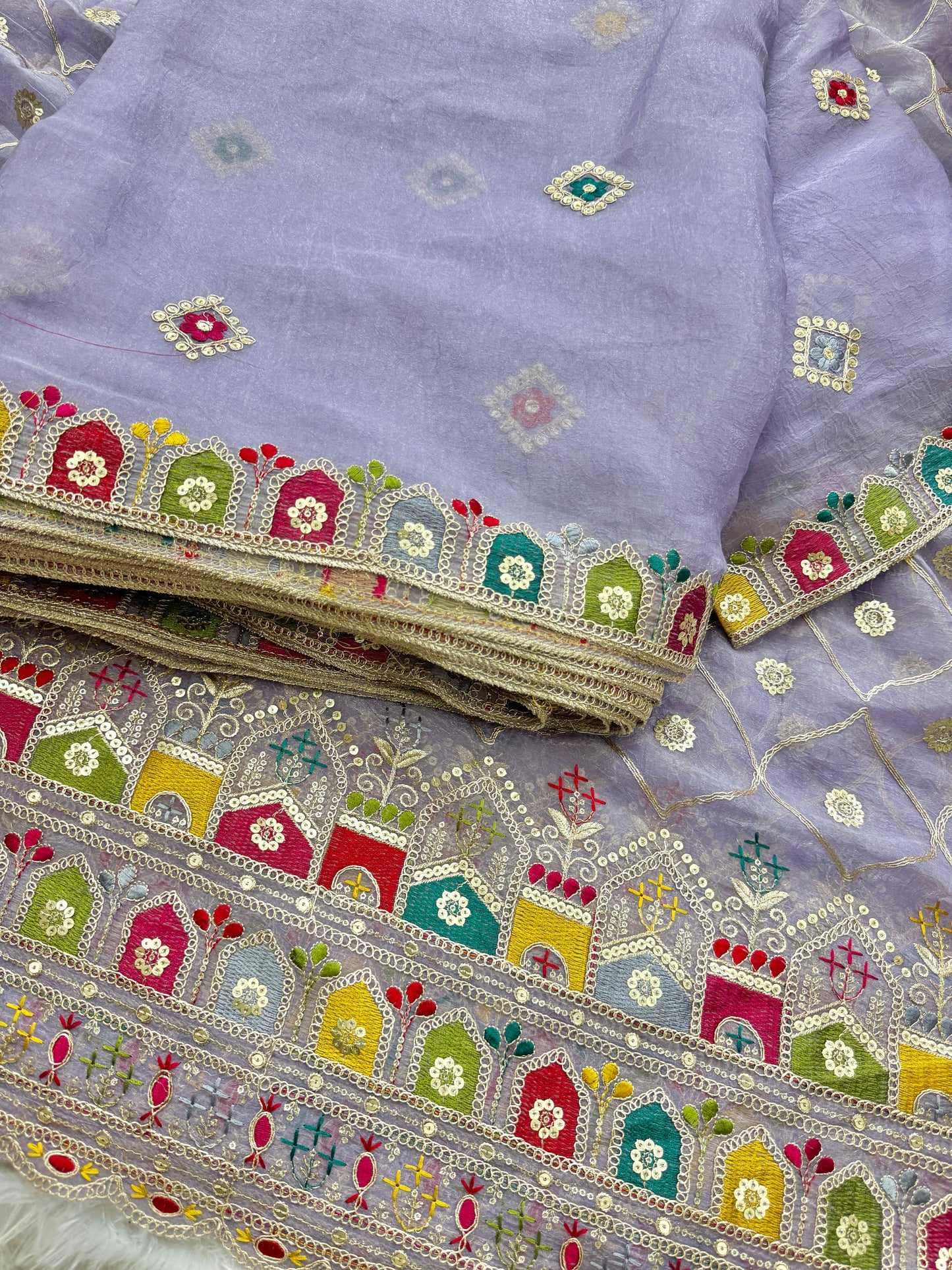 Beautiful Fendy fabrics with multi embroidery work 🎨44inch width
