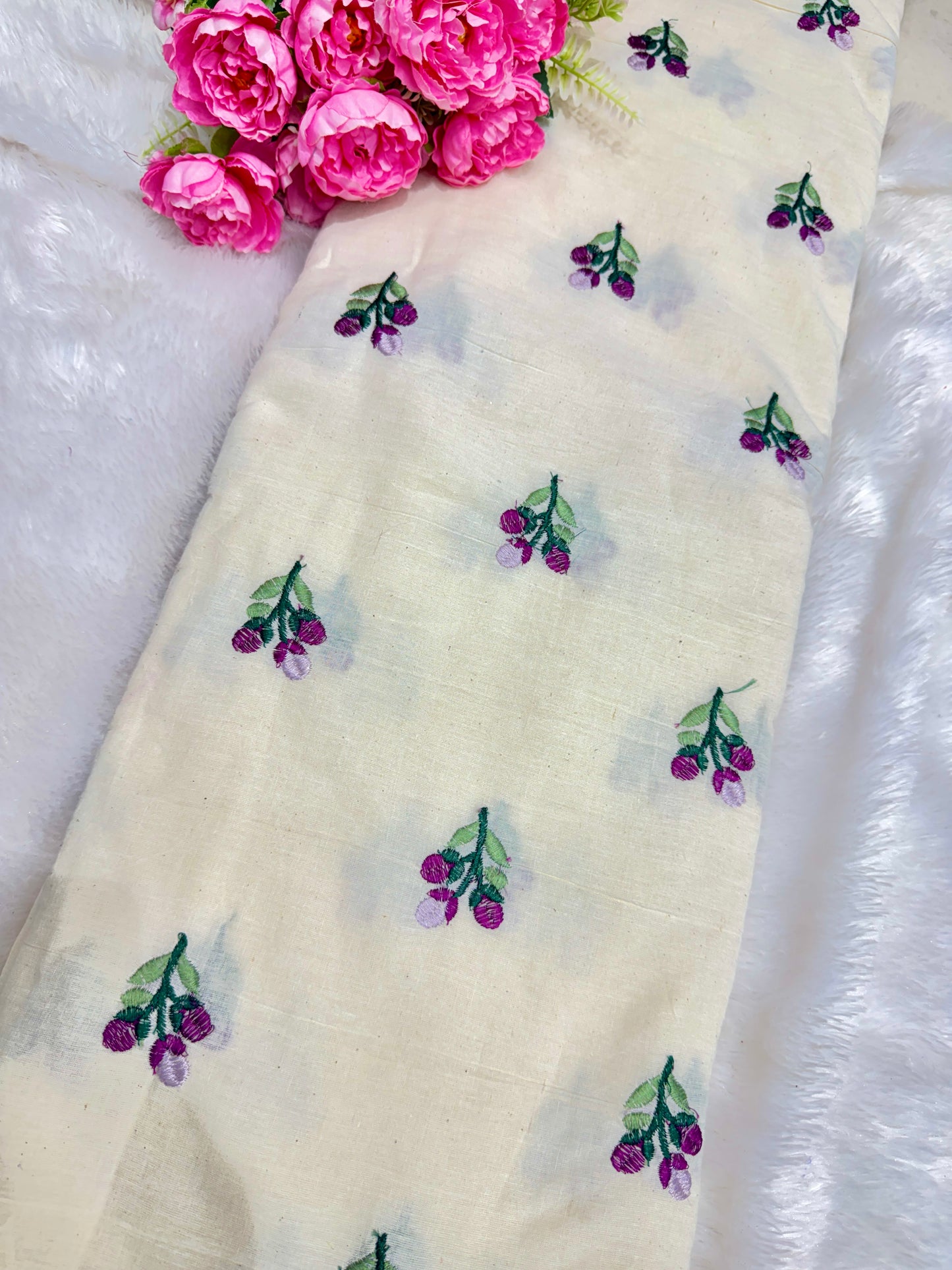 👗Kora cotton with embroidery 💐 44inch width trendy peplum tops