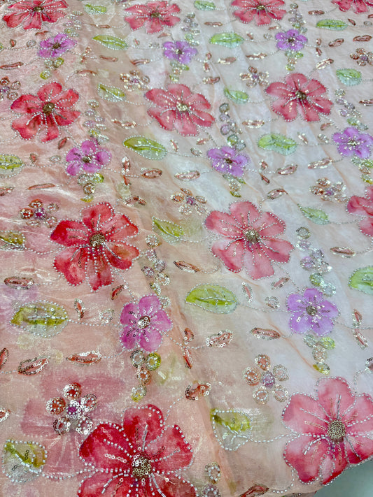 Pure Space Silk Beats Work Beautiful Design 45 Inch Width